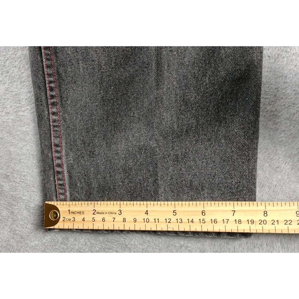 Guess Jeans Style 39075 Made In The USA Triangle Black Wash Red Stitching 38X31 - Picture 12 of 15